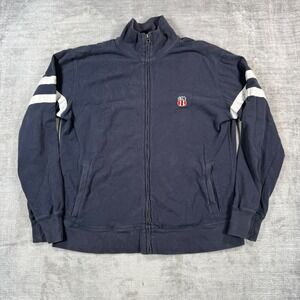 Polo Jeans Co Ralph Lauren Jacket Mens Large Blue Vtg Y2K Track Striped Full Zip